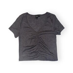 ⭐️ Volcom Lived in Lounge Gray Scrunch Crop Top
